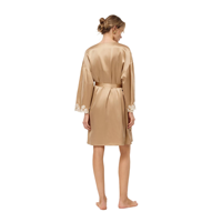 Robe de chambre élégante pour femme en soie de mûrier 100 %, col en V, manches longues, pour l'été et l'automne, peignoir de luxe, vêtements de détente