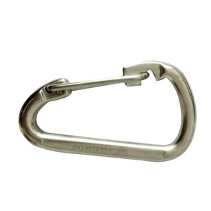 Mosquetón de acero inoxidable en forma de D con cierre de resorte para escalada, navegación y uso al aire libre - Product Image 1