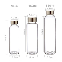 Bouteille en verre pour boisson, 300/420/550/750/1000ml, sans BPA, infuseur à thé et manchon en Nylon, 20 pièces, pour sportif, protection en Promotion