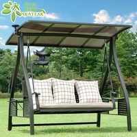 Chaise suspendue d'extérieur en aluminium avec coussin à séchage rapide pour cour, jardin, maison, balcon - Loisirs intérieurs/extérieurs pour adultes (2-3 personnes)