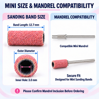 Bandes de ponçage miniatures en céramique pour manucure et pédicure, vente en gros, boîte de 100 pièces, grain et couleur personnalisés, fournisseur OEM ODM