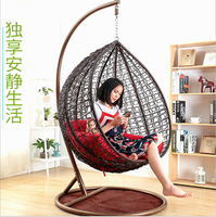 Chaise Egg en rotin PE pour intérieur/extérieur, moderne et fait à la main, balançoire élégante en métal pour le salon, les hôtels, la salle de sport et les écoles