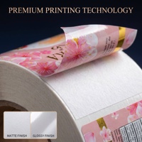 Autocollants ronds personnalisés en rouleau, étiquettes géométriques colorées, autocollants en vinyle imperméables avec logo pour l'emballage des petites entreprises