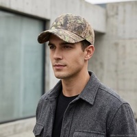Casquette de baseball personnalisée OEM ODM avec logo, 6 panneaux, rétro, en toile de coton, motif camouflage Real Tree, fabricant, streetwear, extérieur, faible MOQ, échantillon rapide