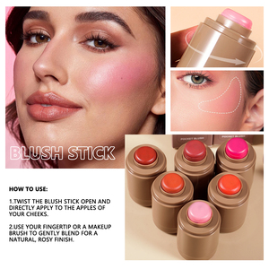 Wholesale Privatr Label 6 Colors Pocket Travel Blusher Small Natural <strong>Illuminator</strong> <strong>Makeup</strong> Muddy Blush Balm Cream Blush Stick - Product Image 2