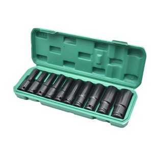 Creation One 10 Pc Pneumatic <b>Socket</b> Set 1/2 In Hex Industrial Grade Black Coated Forging Process - Product Image 5