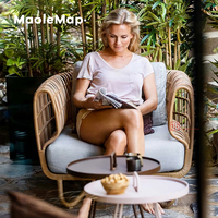 Mobilier rustique pour loisirs Petite table basse d'asie du sud-est indonésienne Chaises de jardin d'intérieur en rotin Canapé Table et chaises d'extérieur