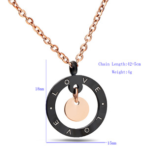 Collier pendentif rond en alliage de zinc plaqué or rose, chaîne de clavicule, bijou à porter au quotidien, cadeau - Product Image 5