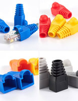 Ethernet PVC Gummi Farbige RJ45-Steckerabdeckung Kabel RJ45 Modularstecker Zugentlastungshülsen für Cat5e Cat6