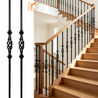 Balustre en fer forgé rond noir simple et personnalisé de 5/8 po pour escalier, cage à balustres en métal pour la maison, intérieur, escalier, balcon, garde-corps