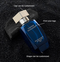 Flacon de Parfum Personnalisable de Luxe Unique, Design Bleu Irrégulier, 30ml 50ml