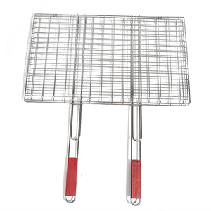 Utensili <span class=keywords><strong>per</strong></span> <span class=keywords><strong>Barbecue</strong></span>, Grande Cestello a Rete <span class=keywords><strong>per</strong></span> Grigliare Pesce, Verdure e Bistecche, Griglia Cromata con Manico in Legno <span class=keywords><strong>per</strong></span> <span class=keywords><strong>Griglie</strong></span> e Affumicatori - Product Image 4