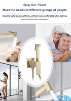 Robinet de toilette en laiton avec pulvérisateur de bidet portable de luxe avec mélangeur de salle de bain à eau chaude et froide Douche anale Shattaf Douche hygiénique