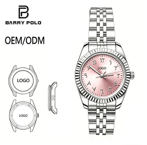 <span class=keywords><strong>Orologio</strong></span> da <span class=keywords><strong>Donna</strong></span> BARRY <span class=keywords><strong>POLO</strong></span> di Lusso con Movimento al Quarzo Miyota, Cassa in Lega, Vetro, Lancette, Cinturino in Acciaio Inossidabile, Dettagli in Strass Rosa, Elegante - Product Image 2