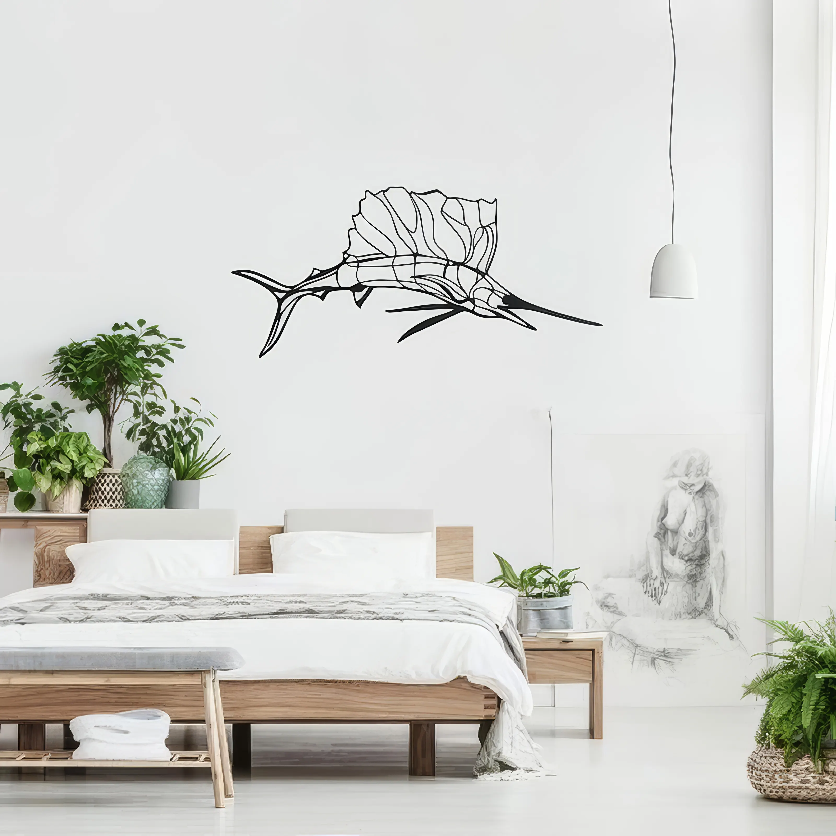 Decorazione della parete del nuovo pesce decorazione della casa soggiorno camera da letto sala da pranzo in ferro artigianato decorazione