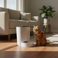 Distributeur de nourriture intelligent économique pour animaux de compagnie, corps principal en ABS de qualité alimentaire, programmable par bouton pour la gestion régulière de l'alimentation des chiens