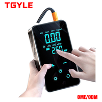 TGYLE Nouvelle Pompe à Air Portable Filaire et Sans Fil Rechargeable avec Manomètre Numérique et Lumière d'Urgence pour Gonflage des Pneus
