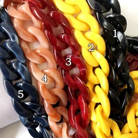 Chaîne de sac en acrylique de couleur personnalisée en plastique polychrome bricolage en arête de poisson bijoux en acrylique acétate collier accessoires acrylique 120cm