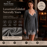 Ensemble Robe de Nuit et Peignoir en Lyocell, Laine et Cachemire pour Femme Glamour – Doux, Léger, Respirant, Dentelle – Vêtements de Nuit OEM ODM Personnalisés