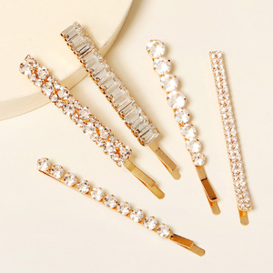 2021 высококачественные роскошные милые трендовые золотые металлические цепочки из сплава 5 шт. набор заколок для волос для женщин Головные уборы Подарок - Product Image 2