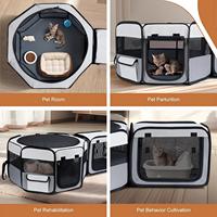 Parc de jeu portable pour chat, tunnel et lit pour chat, utilisable de manière autonome avec sac de transport pour chatons et chiots