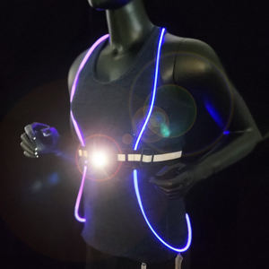 Wholesale OEM Safety RGB <b>LED</b> 200 Lumens <b>Rechargeable</b> Battery IP44 Fiber Running Vest with Front <b>Lights</b> Reflective Vest for Men - Product Image 5