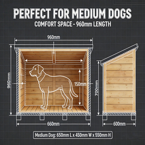 Casa de Perro de Madera Aislada para Exteriores, Resistente al Frío, para Perros Medianos y Grandes, GYDH-M-B-V24 - Product Image 6