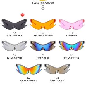 Gafas de sol Vintage Hip Hop Punk para mujer 2025 <span class=keywords><strong>Y2K</strong></span> Color deslumbrante una pieza con divertidas gafas de sol para conducir moda <span class=keywords><strong>Vogue</strong></span> - Product Image 5