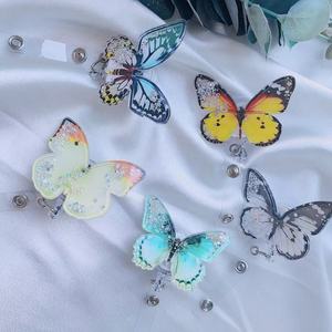 Flottant Quicksand perles drôle papillon perlable rétractable porte-badge <span class=keywords><strong>yoyo</strong></span> infirmières cadeaux personnalisé fantaisie infirmière badge bobines - Product Image 3