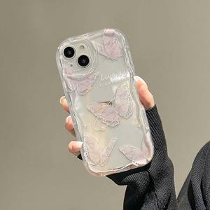 เคสฝาหลังโทรศัพท์ TPU นิ่มพิมพ์ลายรูปผีเสื้อ<span class=keywords><strong>ที่</strong></span>โชคดีรัดกุมสำหรับ iPhone 8 x XR XS 11 12 13 14 15 16 PRO MAX - Product Image 4