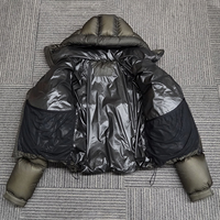 Doudoune Matelassée Unisexe Vert Foncé avec Logo Personnalisé, Manteau Hiver en Duvet d'Oie 750FP pour Hommes, Vente en Gros