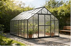 Estufa de Estrutura Metálica de Montagem Rápida para Uso Doméstico no Quintal, Policarbonato PC à Prova d'Água, Vidro Temperado, Tamanho Personalizável - Product Image 3