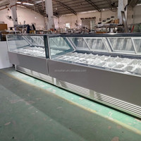 Vitrine de comptoir pour glaces et sorbets, congélateur commercial grande capacité, vitrine verticale en verre, refroidissement par air