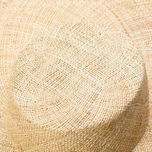 Sombrero de Paja Bao de Lujo Personalizado, Semielaborado, con Borde Plano y Flecos, Impresión Serigráfica - Product Image 3