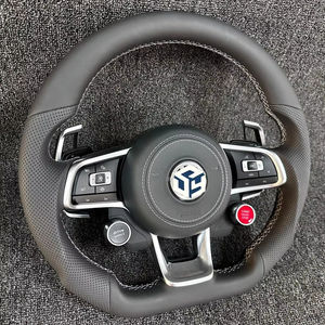 Volant en cuir semi-perforé personnalisé pour VW Volkswagen Golf R 5 6 7 8 Mk6 Mk7 MK8 8R R Gti Jetta Tiguan Passat CC B7 B8 - Product Image 1