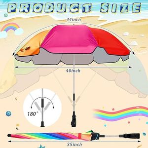 Sombrilla Portátil de 40 Pulgadas con Bloqueo Solar, Ajustable para Silla de Playa, Silla de Ruedas, Barra de Aleación de Aluminio, para Exteriores, Patio, Cochecito de Bebé - Product Image 3