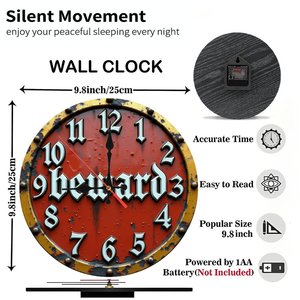 Round Wooden Wall <b>Clock</b> 25x25Cm Silent Minimalist Home Bedroom Decor <b>Clock</b> - Product Image 3