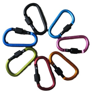Mousqueton en alliage d'aluminium en forme de D, 8 cm, verrouillable, à dégagement rapide, pour sac à dos, bouteille d'eau, porte-clés, utilisation en extérieur - Product Image 4