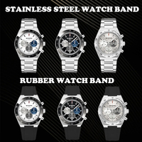 Fabricant de montres chronographes personnalisées, conception de moule privé, montre à quartz, montre-bracelet pour homme, service ODM, échantillon disponible