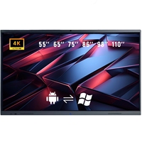 Tableau blanc interactif éducatif de grande taille à écran plat numérique à écran tactile du système Android 4K personnalisé pour l'enseignement