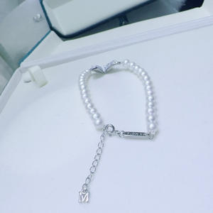 Handmade Natural Freshwater Pearl Bracelet 5-6mm Near Round Almost Flawless <b>Butterfly</b> Design Fine <b>Charm</b> Ornament - Product Image 1