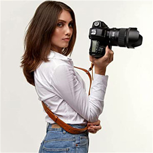 สายคล้องไหล่กล้องหนังแท้สีน้ำตาลปรับได้สำหรับกล้อง DSLR - Product Image 2