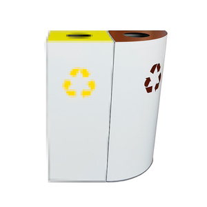 Cestino per Rifiuti a Mezzaluna per Riciclaggio 55 L Marrone per Uso Esterno - Product Image 1