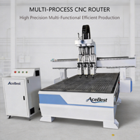 Nouvelle machine de gravure sur bois CNC 3 axes 1325 à 3 têtes, broche refroidie par eau 2,2 kW, commande DSP, moteur et pompe, table de travail 2030