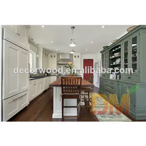 خزانة مطبخ بتصميم أخضر معاصر مع خزانة بتلر مصنوعة حسب الطلب للبيع