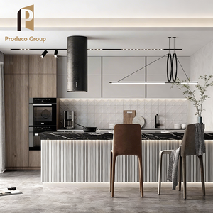 Muebles de Cocina Modernos en Forma de <span class=keywords><strong>L</strong></span>, Lacados en Blanco, Diseño Completo para Proyectos de Villas, Unidad de Gabinetes de Cocina - Product Image 1