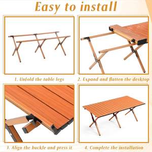 <span class=keywords><strong>Table</strong></span> de <span class=keywords><strong>camping</strong></span> pliable <span class=keywords><strong>pour</strong></span> pique-nique pliable et enroulable en métal avec sac de transport - Product Image 5