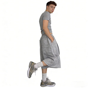 Nuevos shorts unisex vintage de verano con cordón, de punto, antiarrugas, transpirables, ecológicos, con patrón liso, informales para uso diario. - Product Image 3