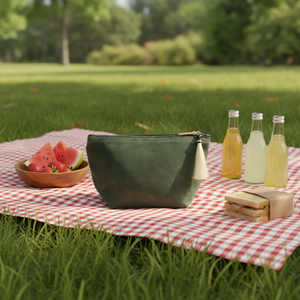 Borsa <span class=keywords><strong>da</strong></span> Viaggio per Cosmetici Ecologica, Durevole, Personalizzata, Verde con Nappine, Portatile, con Cerniera, per Ragazze - Product Image 1