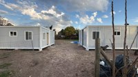 Maisons préfabriquées en verre, maisons conteneurs 20 pieds, toilettes portables personnalisables pour les chantiers de construction en extérieur
